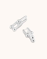 Classic Double Huggies in Silver