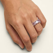 Pink Emerald-Cut Eternity Ring
