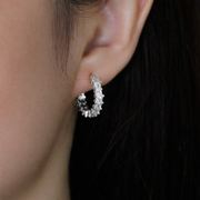 Pavé Crystal Huggie Hoop Earrings
