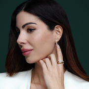 Crystal Heart Curve Earrings