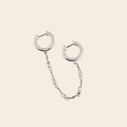Chain Link Sterling Silver Hoop