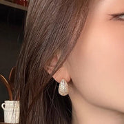 Gold Pavé Teardrop Stud Earrings