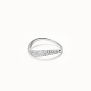 925 Sterling Silver Wave Pavé Ring