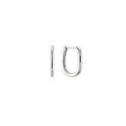 Luna Oval Sterling Silver Hoops