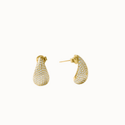 Gold Pavé Teardrop Earrings
