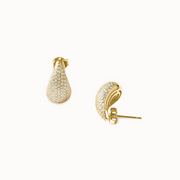 Gold Pavé Teardrop Earrings