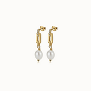 Pearl Link Drop Earrings