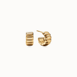 Ribbed Gold Statement Hoops