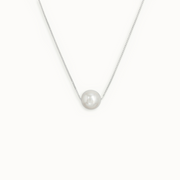 Single Pearl Necklace - Silver & Pearl