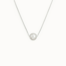 Single Pearl Necklace - Silver & Pearl
