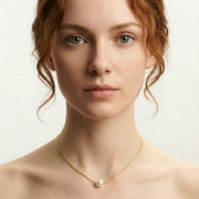 Single Pearl Necklace - Gold & Pearl