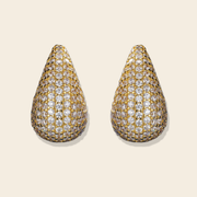 Gold Pavé Teardrop Stud Earrings