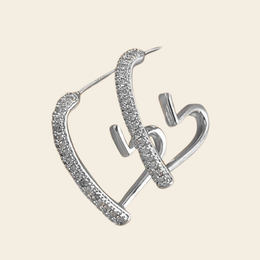 Crystal Heart Curve Earrings