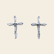 Sacred Cross Minimal Stud Earrings
